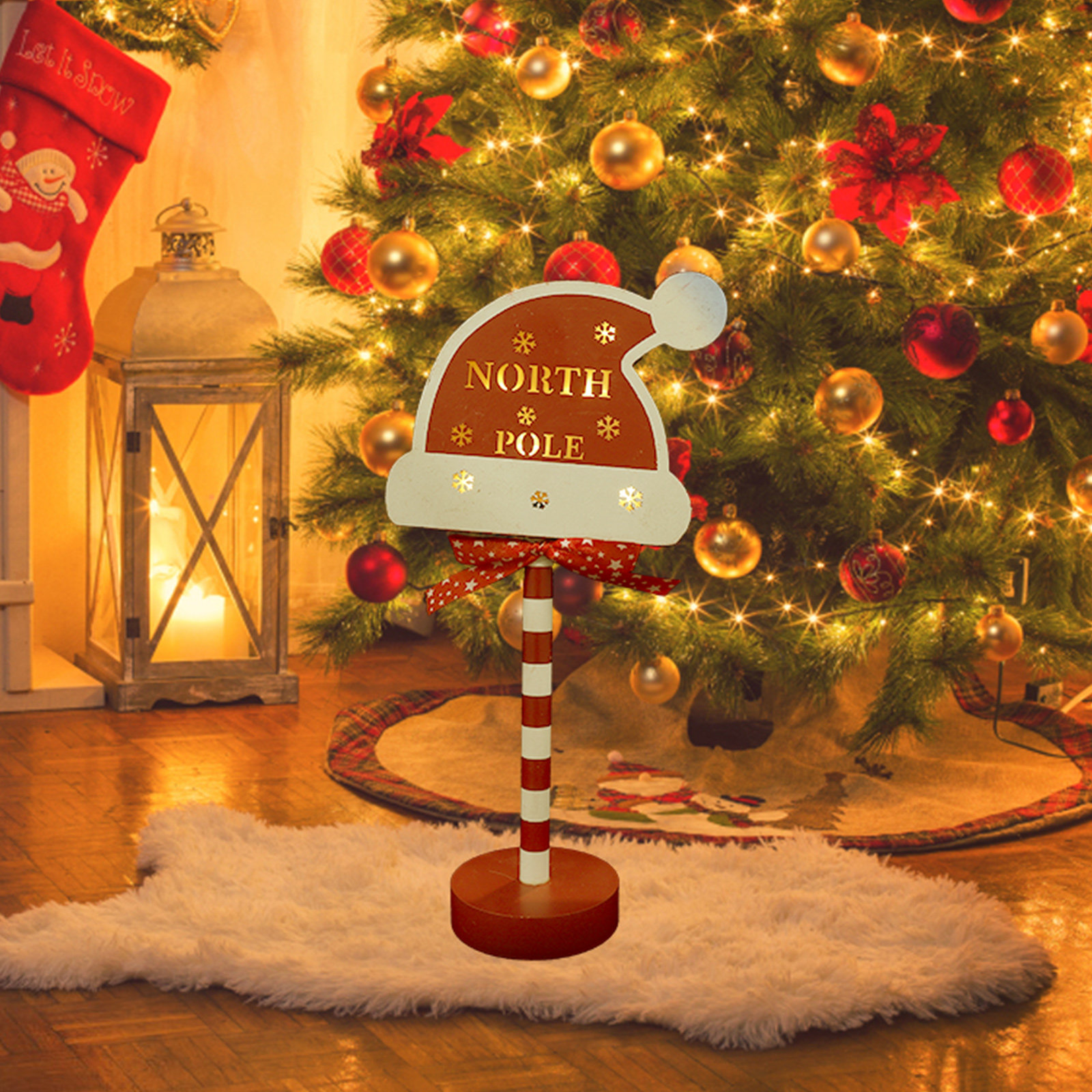 Christmas Lights Outdoor - Exquisite Wooden Christmas Hat Light Decoration