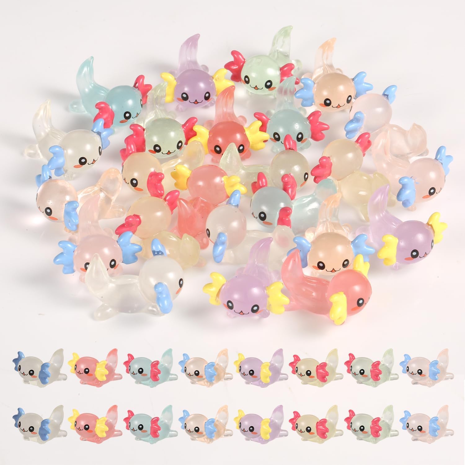 Nutcracker Figurine - 10/20pcs Mini Resin Axolotl Figures Glitter