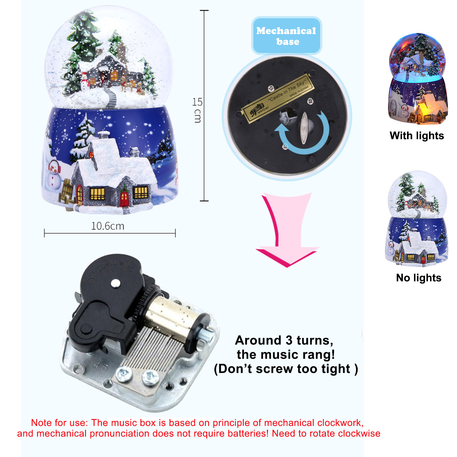 1 Pcs Resin Music Box Crystal  - Snow Globe Musical review and price