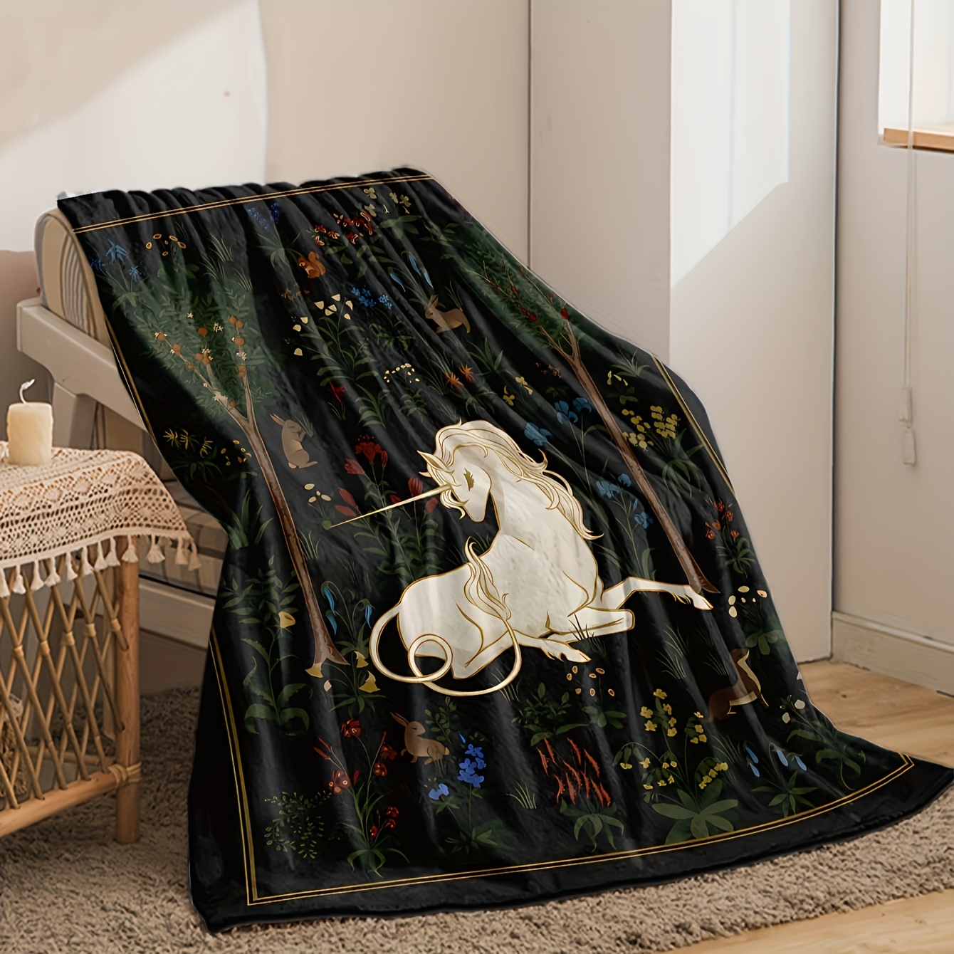 1pc Magical Unicorn Forest Thr - Christmas Throw Blanket review and price