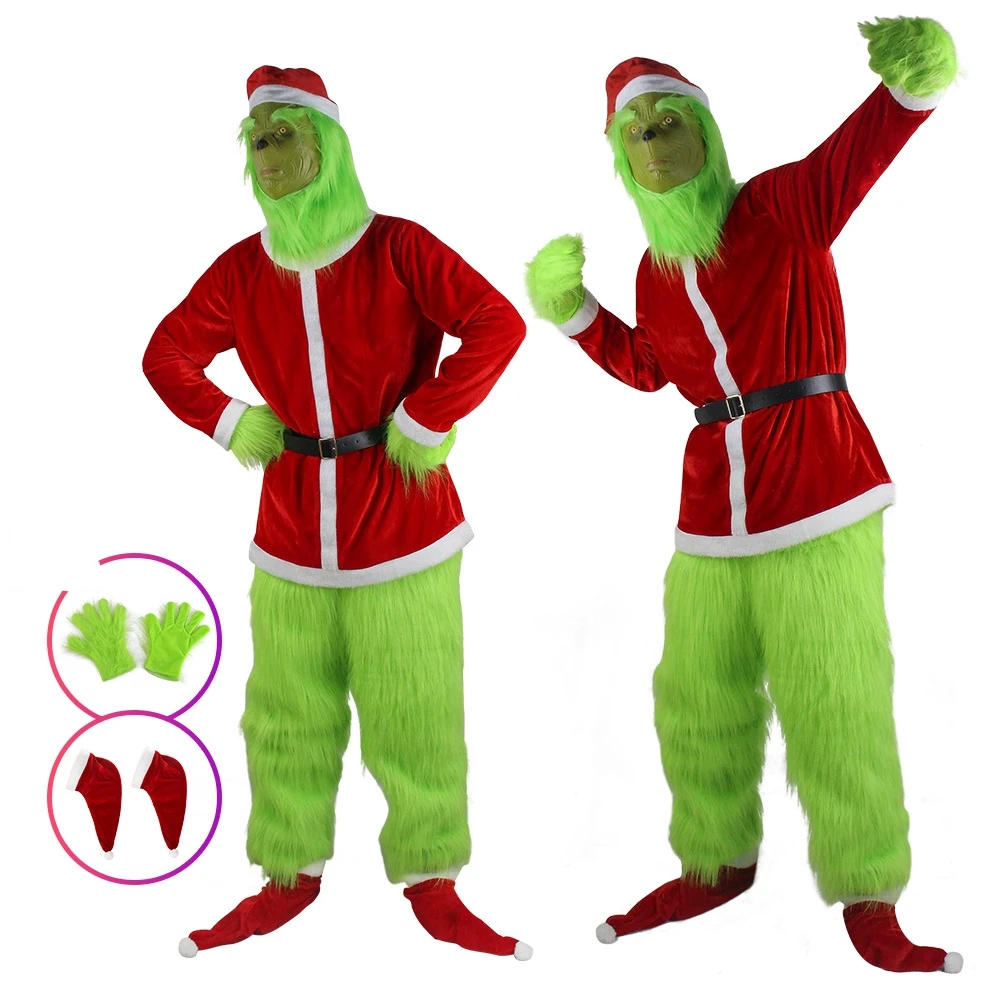 Merry Christmas Grinch Cosplay - Santa Hat Plush review and price