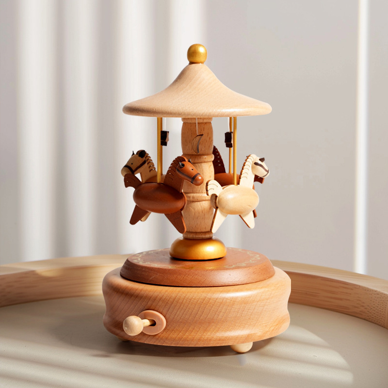Wooden Carousel Music Box Orna - Snow Globe Musical review and price