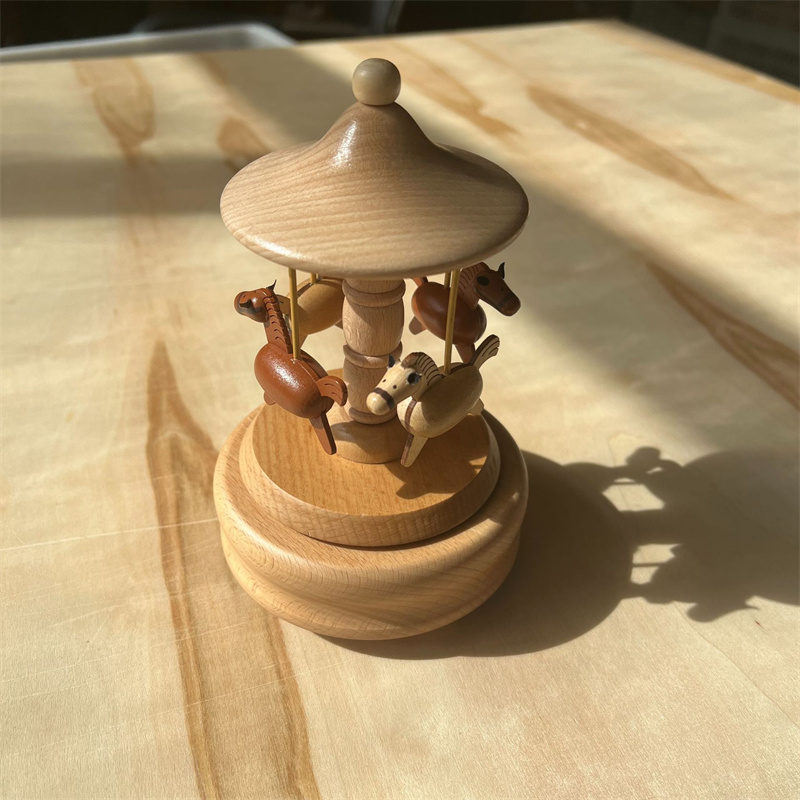 Wooden Carousel Music Box Orna - Snow Globe Musical review and price