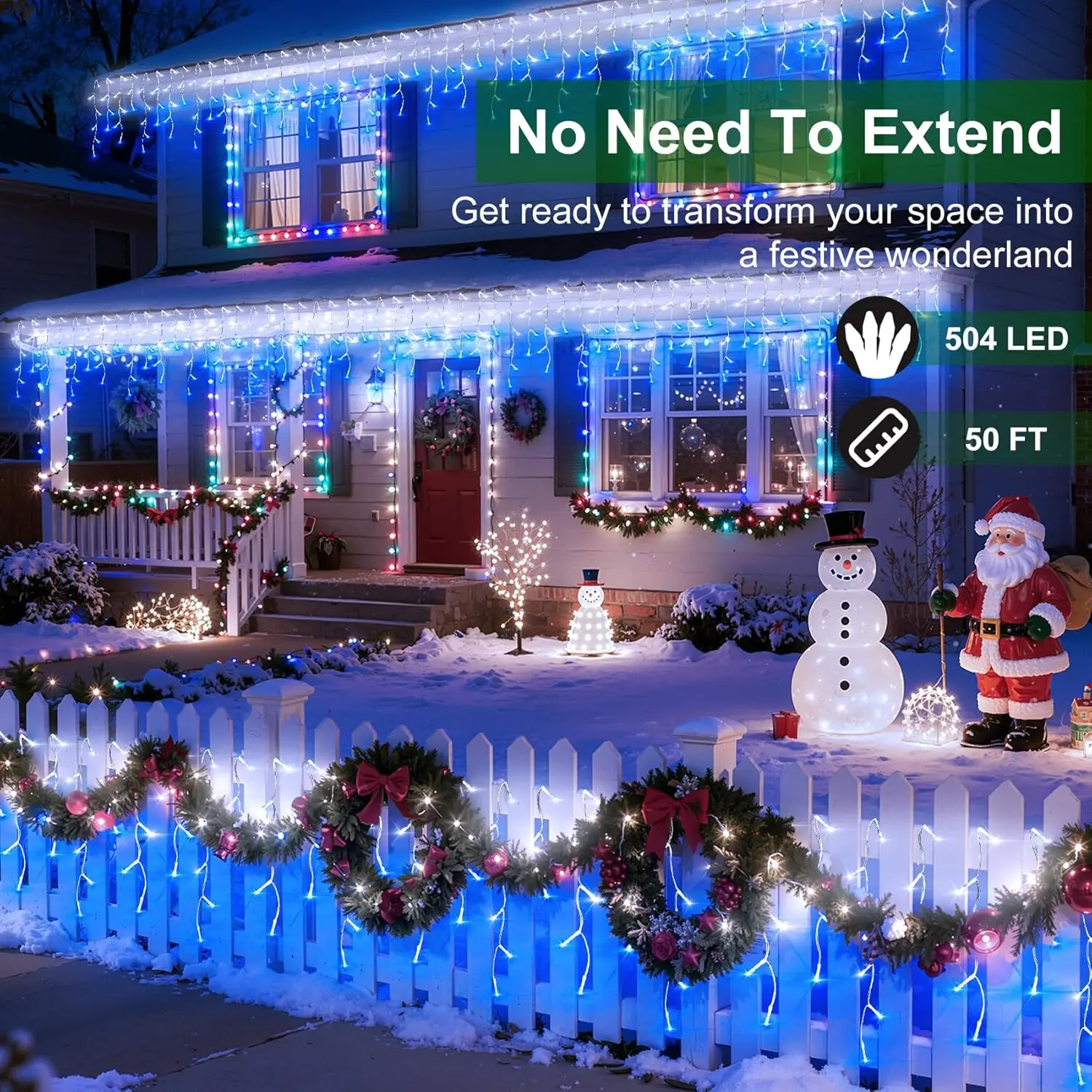 50ft 504 LED Icicle Lights, 12 - Led Fairy String Lights review and price