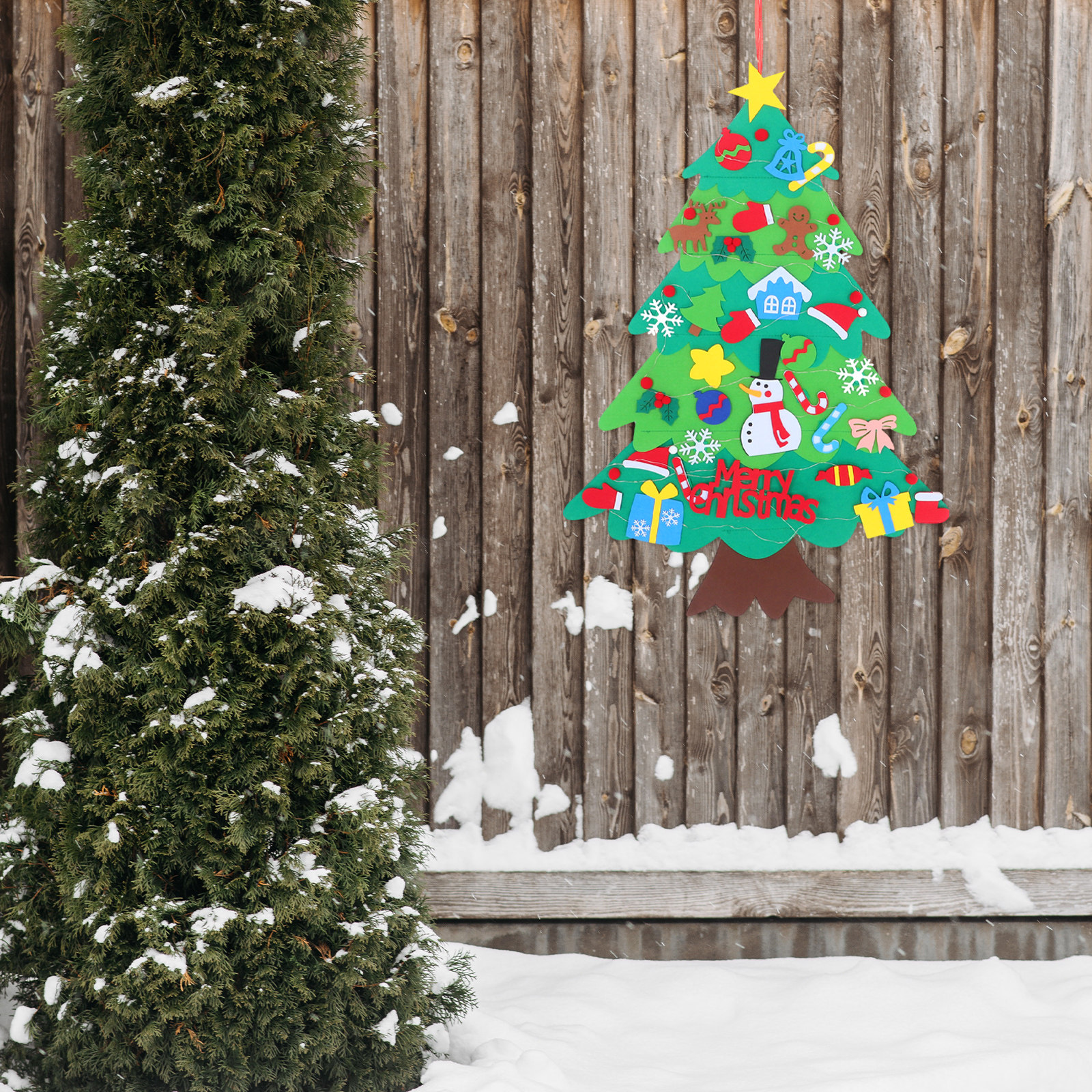 1Set Felt Christmas Tree Wall  - Christmas Stocking Hanging review and price