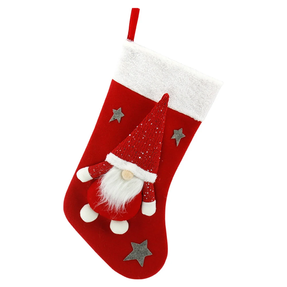 Christmas Plush Santa Claus Fa - Christmas Stocking Hanging review and price