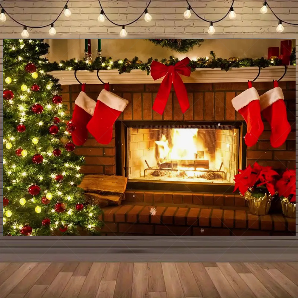 Christmas Photography Backdrop - Christmas Stocking Hanging review and price