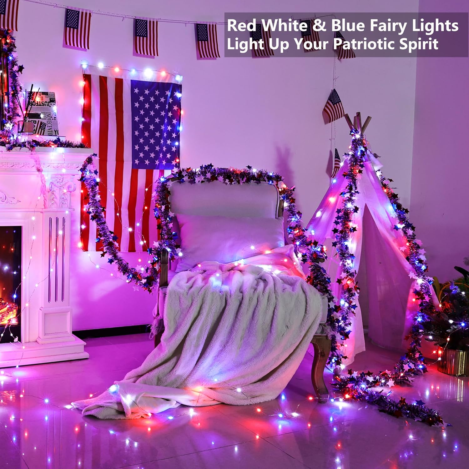 33ft 100 LED Red White Blue Fa - Led Fairy String Lights review and price