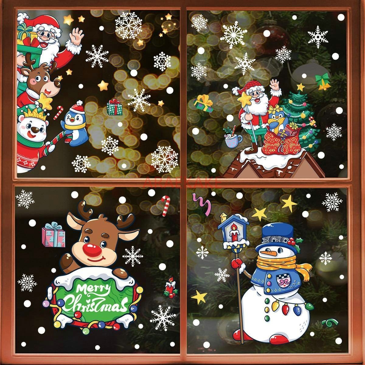 1set Snowman Static Window Sti - Snowflake Window Decal review and price