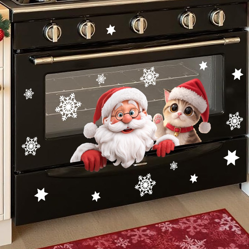 Kitten Santa Claus Window Stic - Snowflake Window Decal review and price
