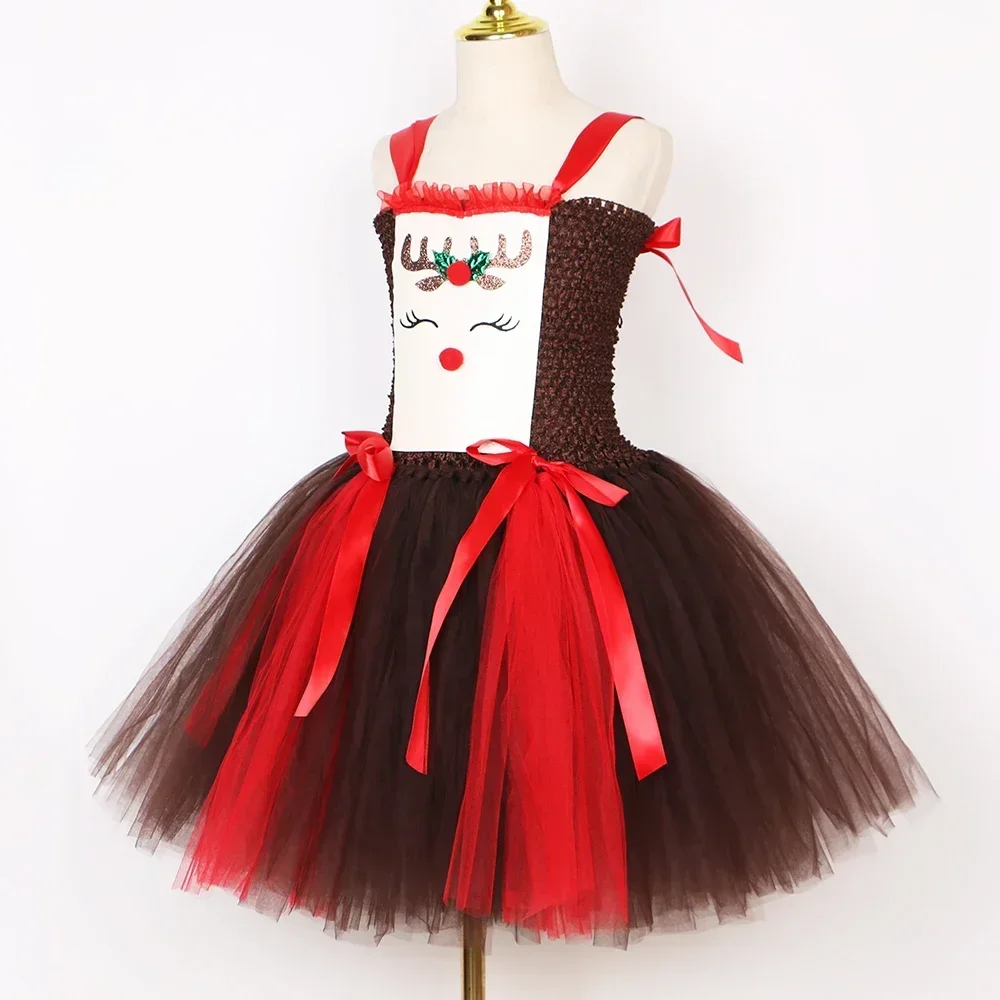 Christmas Party Tutu Dress Rud - Reindeer Antlers Headband review and price