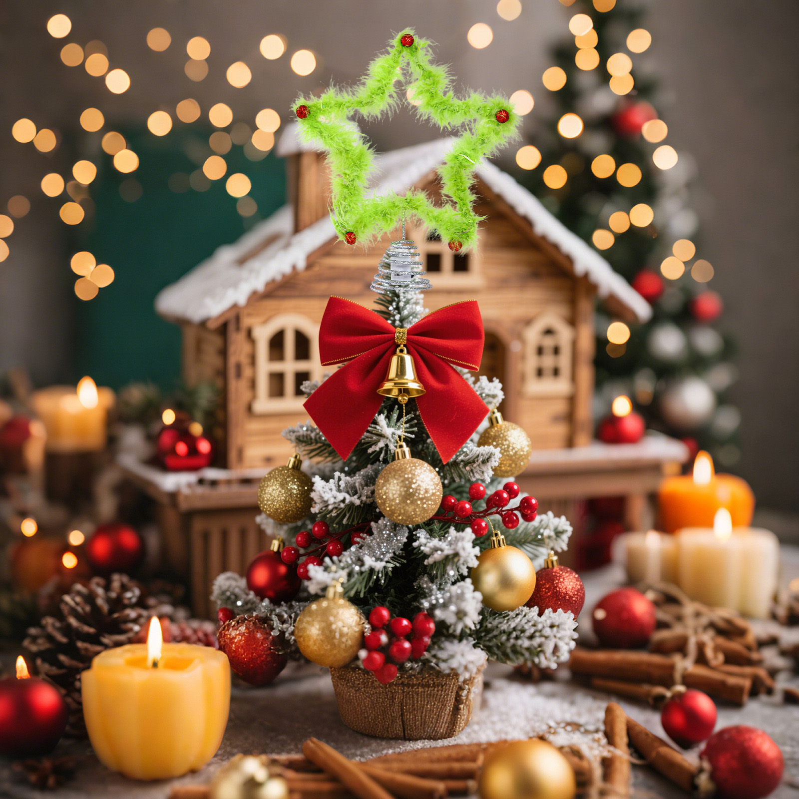 Christmas Fuzzy Grinch Star Tr - Star Tree Topper review and price
