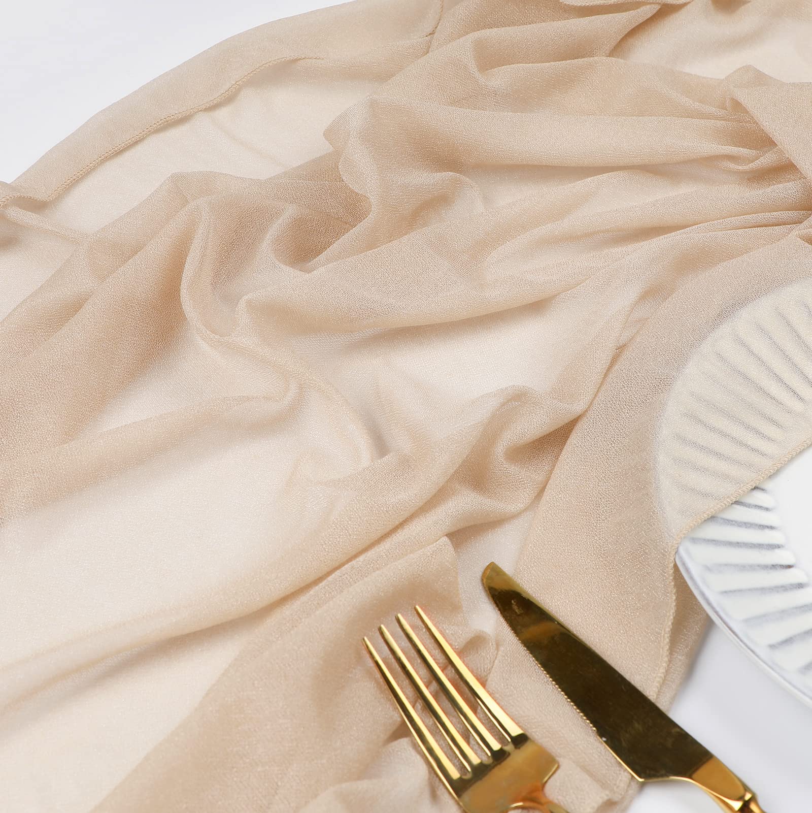 Beige Table Runner Chiffon Tab - Christmas Table Runner review and price