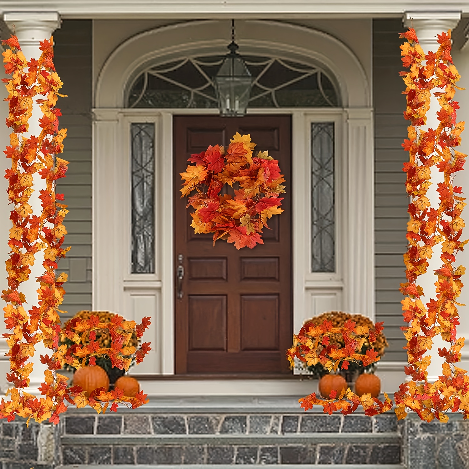 100CM Autumn Artificial Maple  - Christmas Wreath Fake review and price